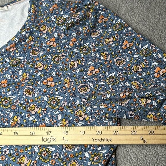 Boden Maxi Dress US 16/18 Tiered Wrap Jersey Blue Orange Yellow Boho Botanic - Picture 6 of 10